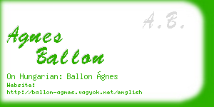 agnes ballon business card