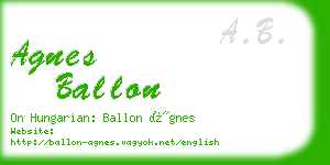 agnes ballon business card